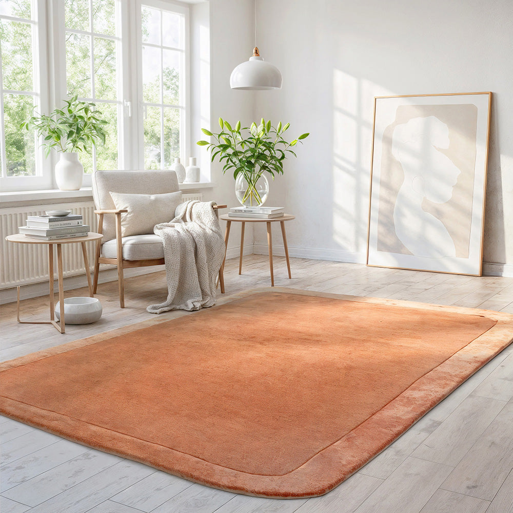 Rug Culture Hugo Spice Rug styled in a modern living room