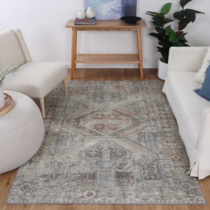 Le Grand Louvre Blue Washable Rug - VITAL 0005-00