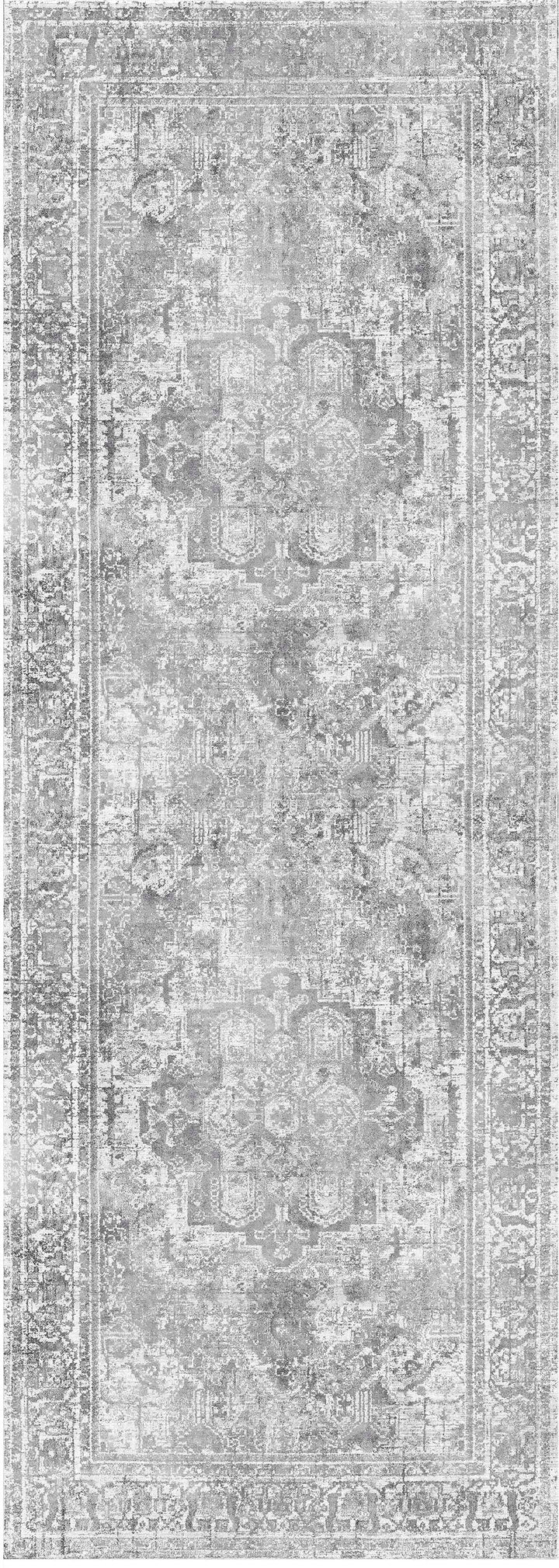 Distressed Vintage Chilaz Grey Runner Rug - VITAL 2085-04