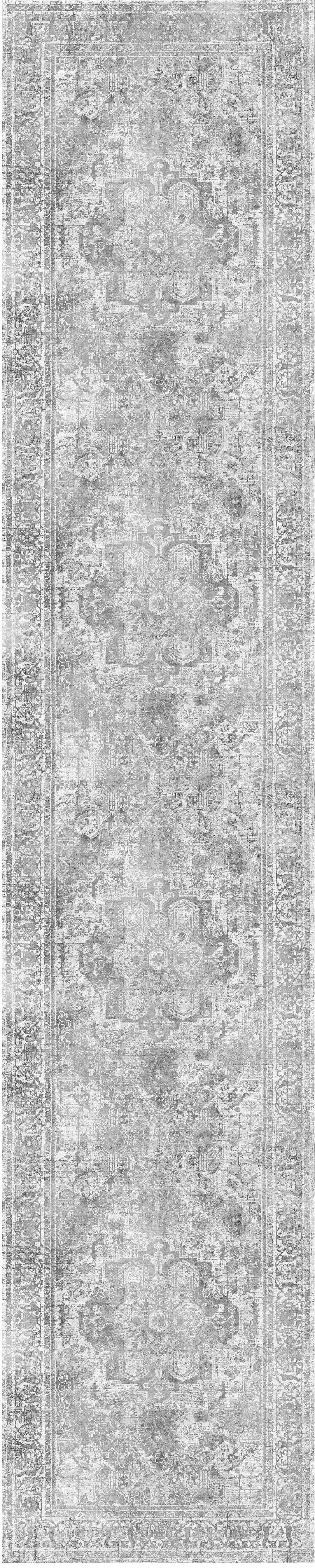 Distressed Vintage Chilaz Grey Runner Rug - VITAL 2085-04