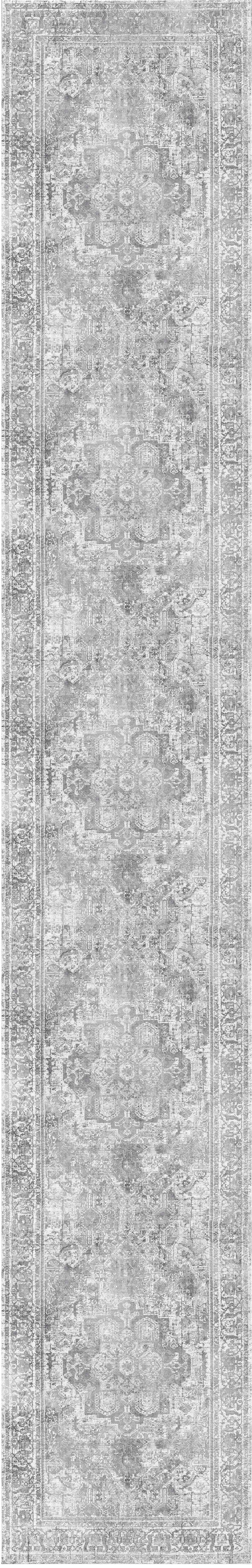 Distressed Vintage Chilaz Grey Runner Rug - VITAL 2085-04