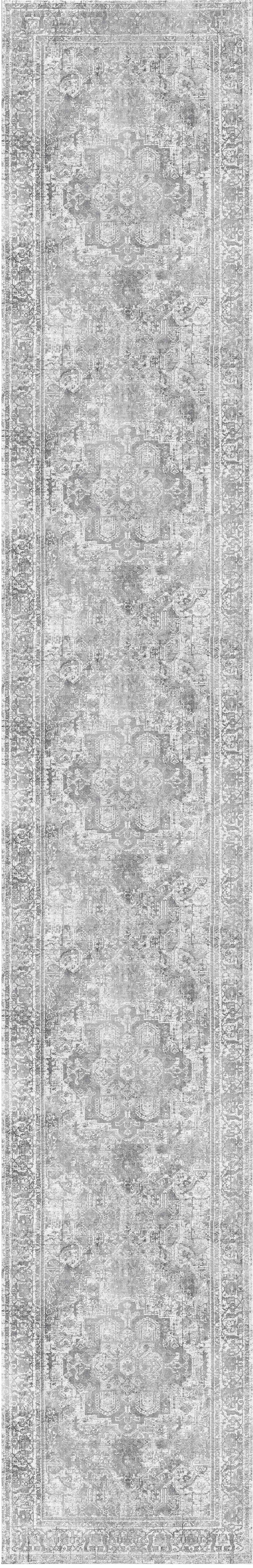 Distressed Vintage Chilaz Grey Runner Rug - VITAL 2085-04