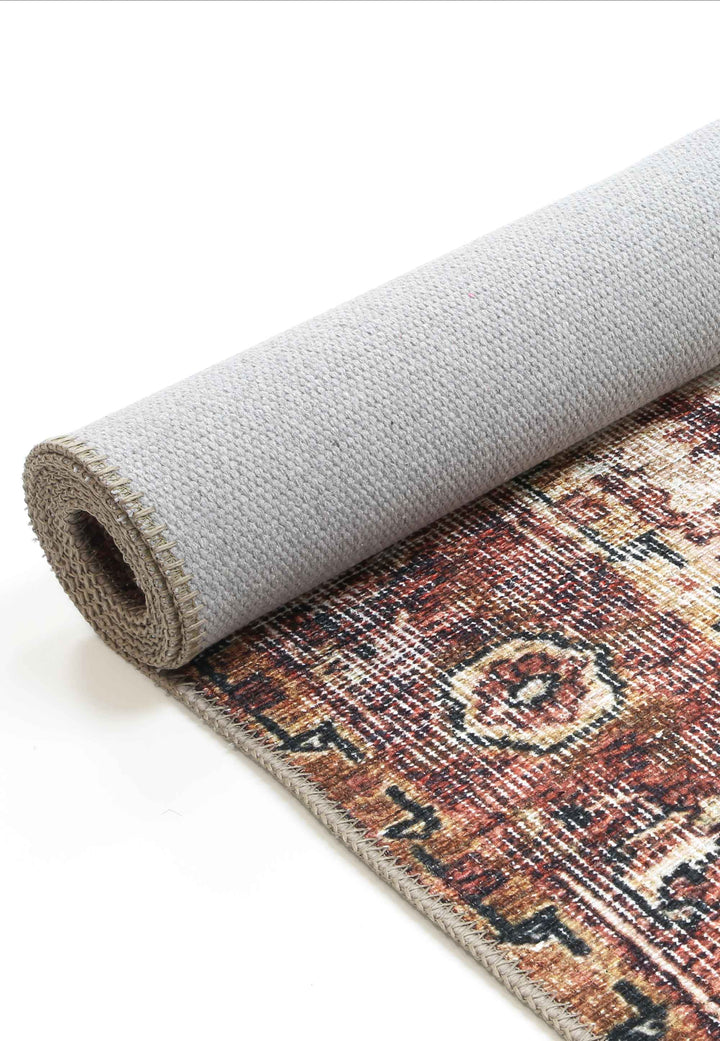 Distressed Vintage Cezanne Terracotta Runner - VITAL 2244-01