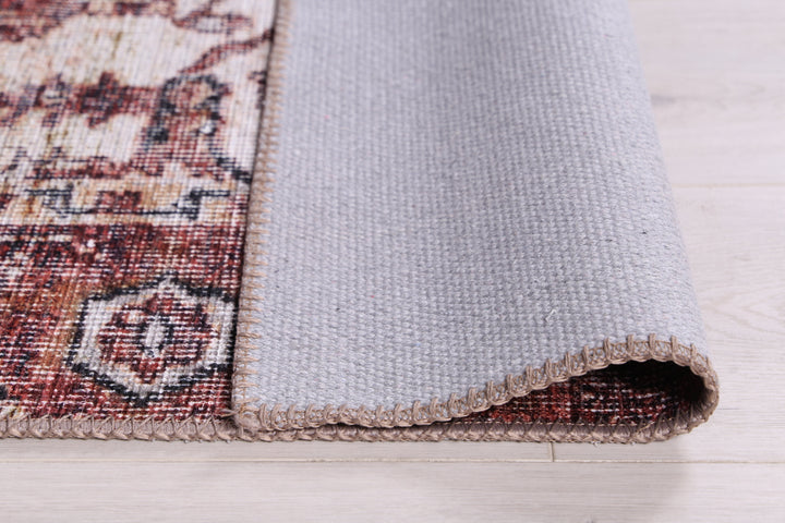 Distressed Vintage Cezanne Terracotta Area Rug - VITAL 2244-01