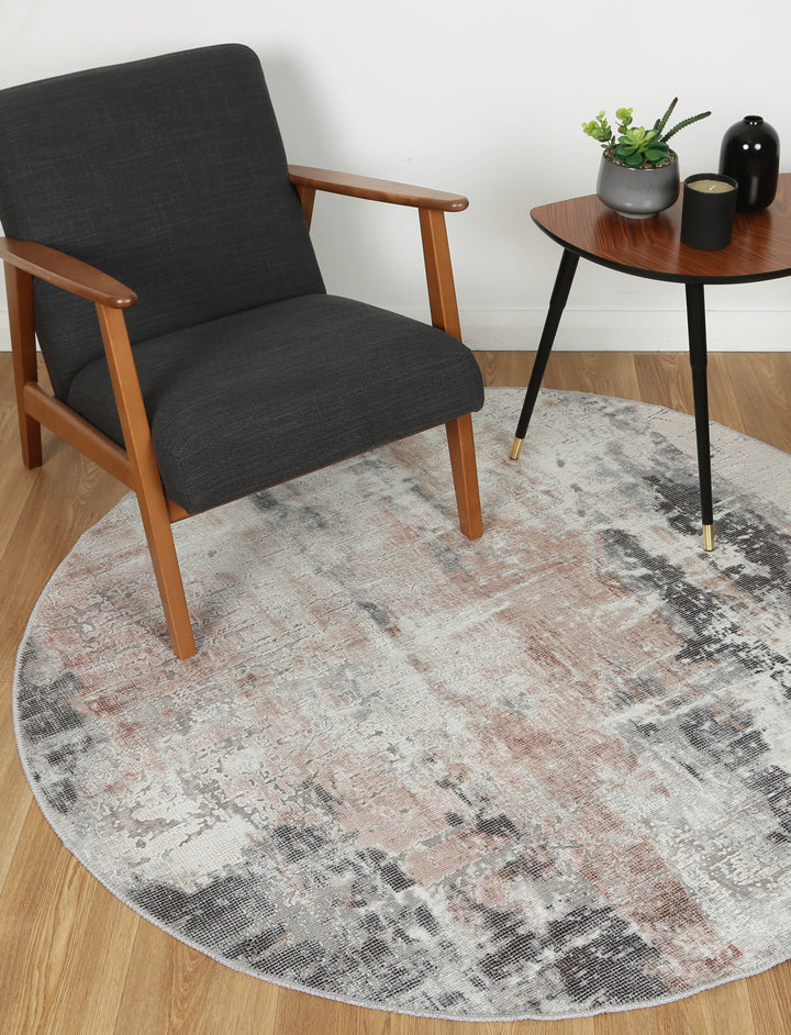 Abstract Twilight Ash Round Rug - VITAL 2286-02