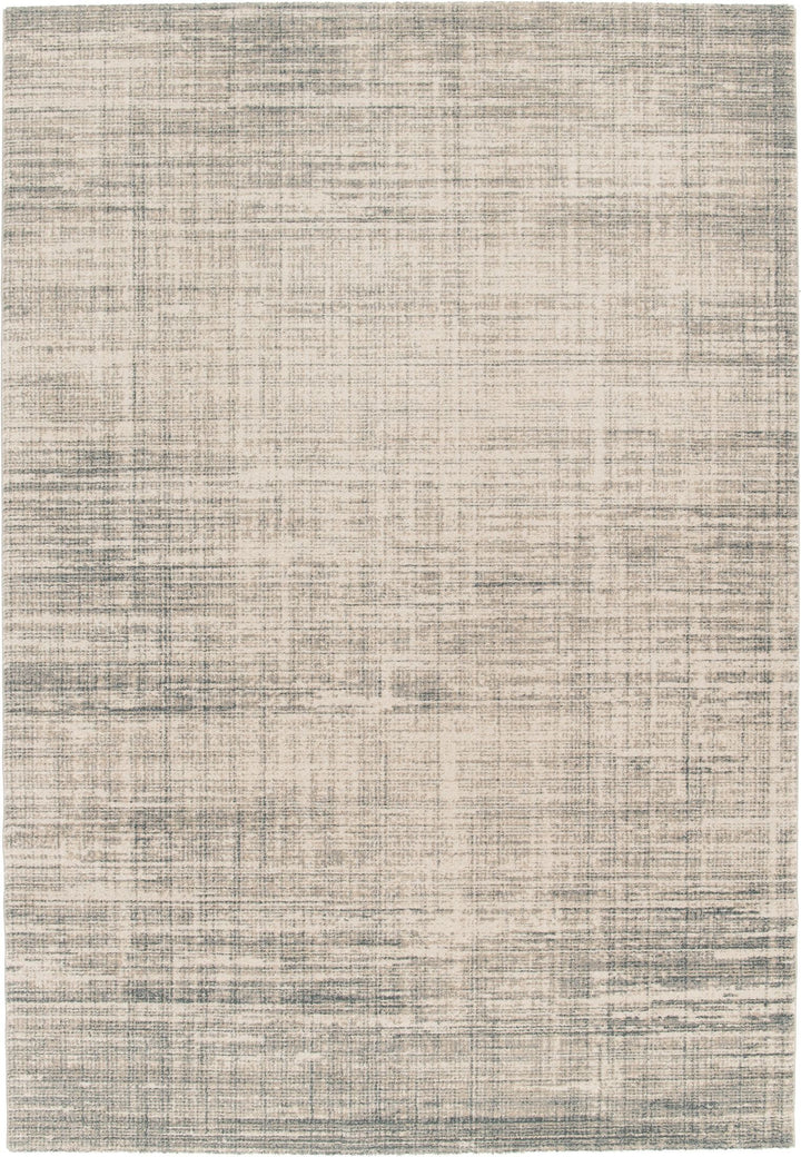 Full view of rug with a subtle grey abstract pattern.