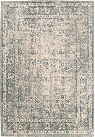 Top-down view of a detailed patterned rug.