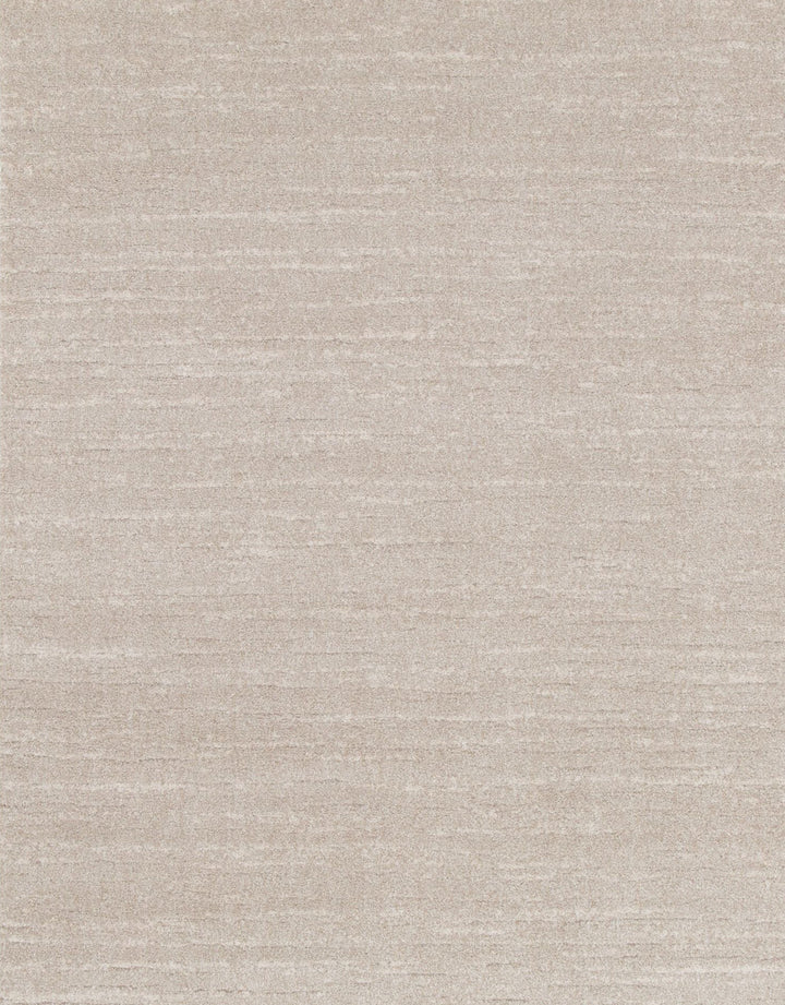 Soft grey Odessa rug 14mm plush pile recycled microfibre modern neutral tone