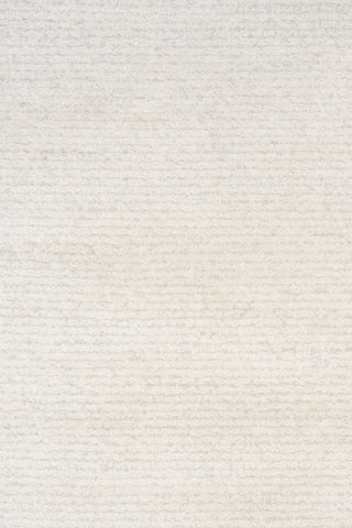 Close-up of soft white rug texture with subtle horizontal lines.