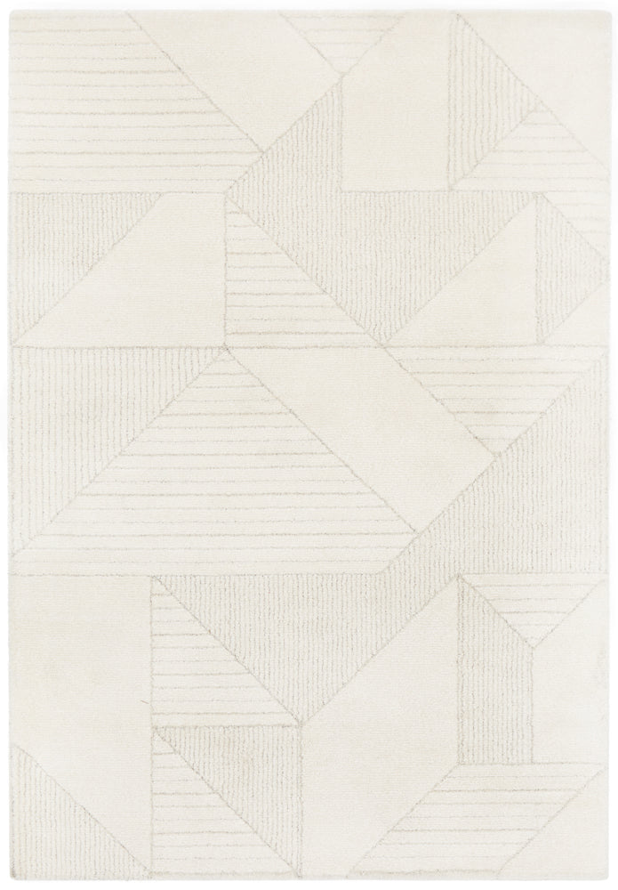 Alpine 822 Natural modern rug full view showing geometric grey design