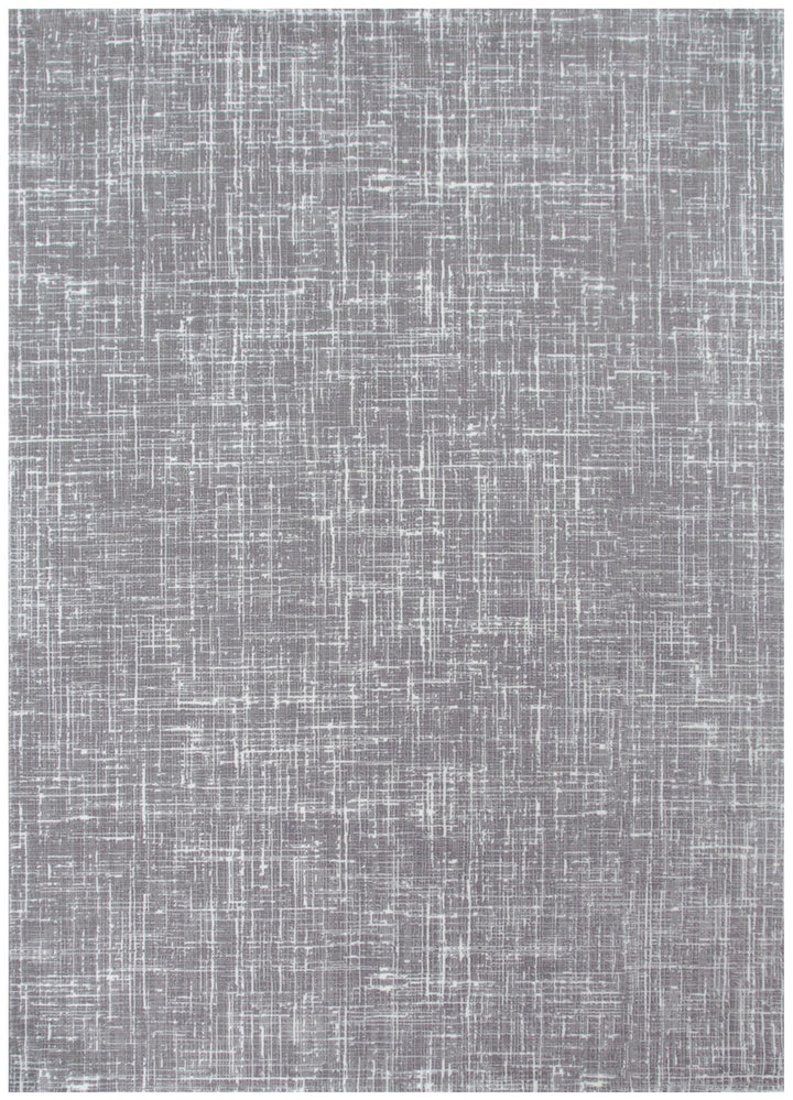 Atina Distressed Geo Lines Grey Rug - AT02