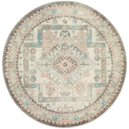 Leoforos 704 Silver Round Rug