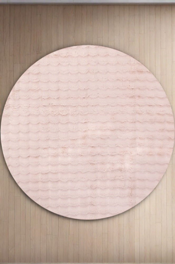 Bubble Blush Round - Machine Washable Rug