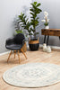 Epoch 922 White Round Rug