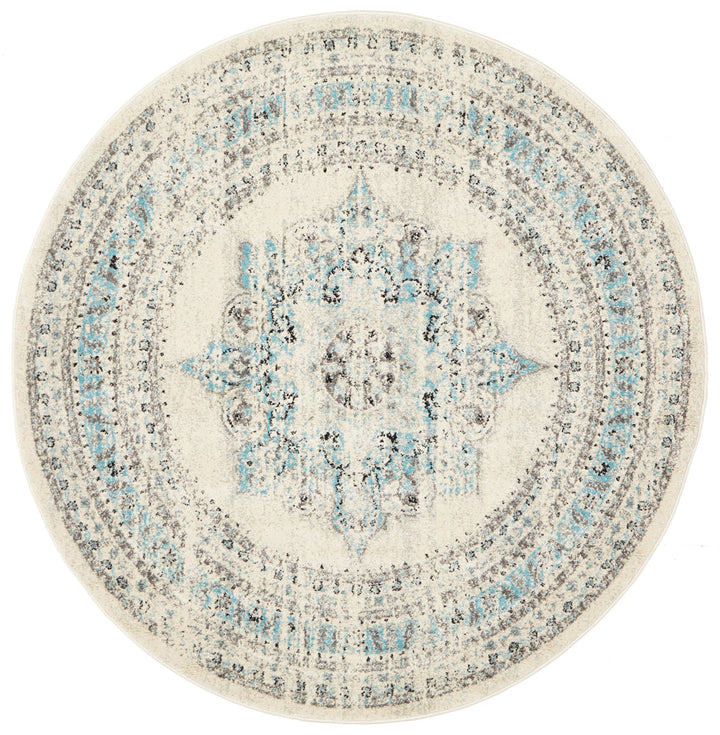 Epoch 922 White Round Rug