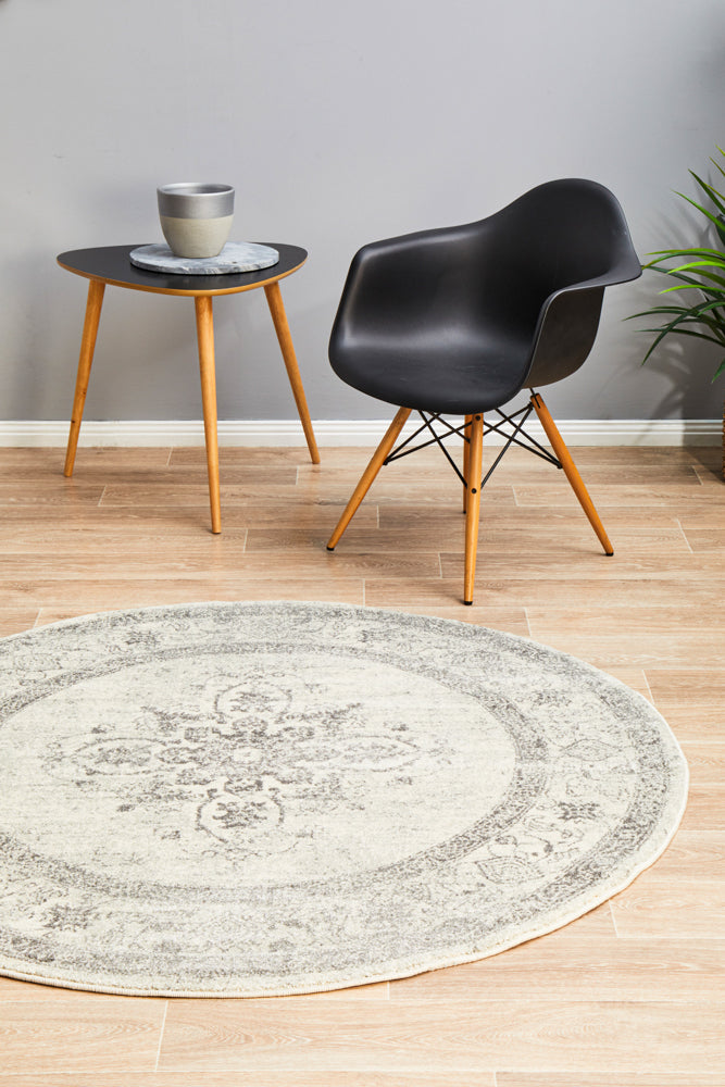 Epoch 977 Silver Round Rug