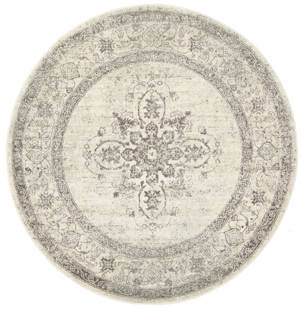 Epoch 977 Silver Round Rug