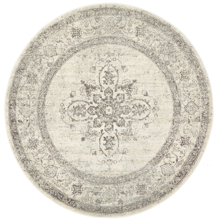 Epoch 977 Silver Round Rug