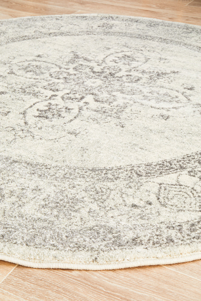 Epoch 977 Silver Round Rug