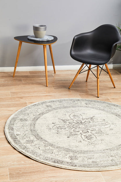 Epoch 977 Silver Round Rug