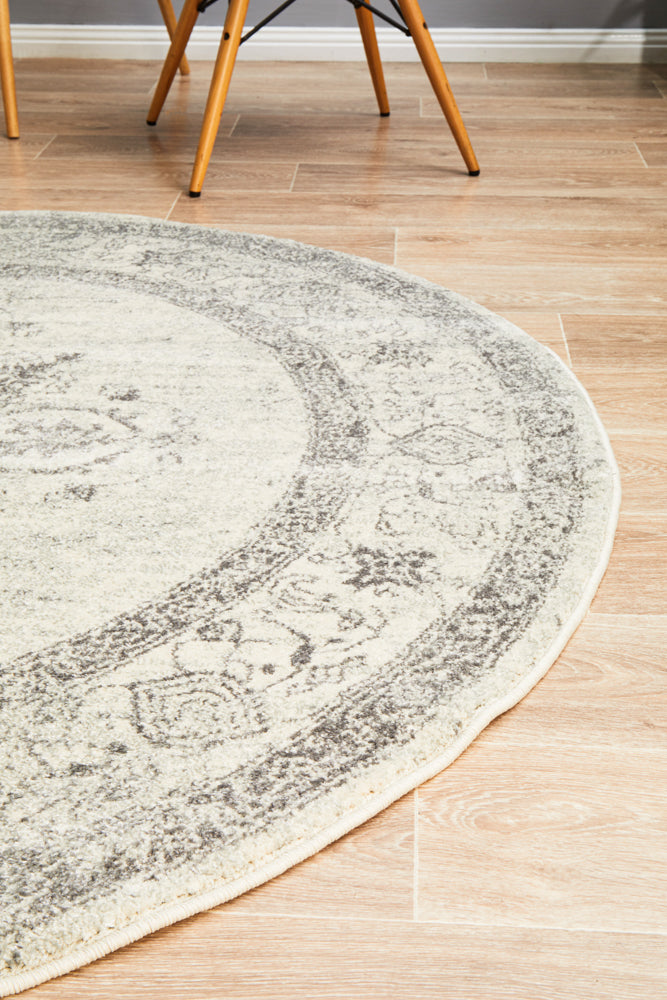 Epoch 977 Silver Round Rug