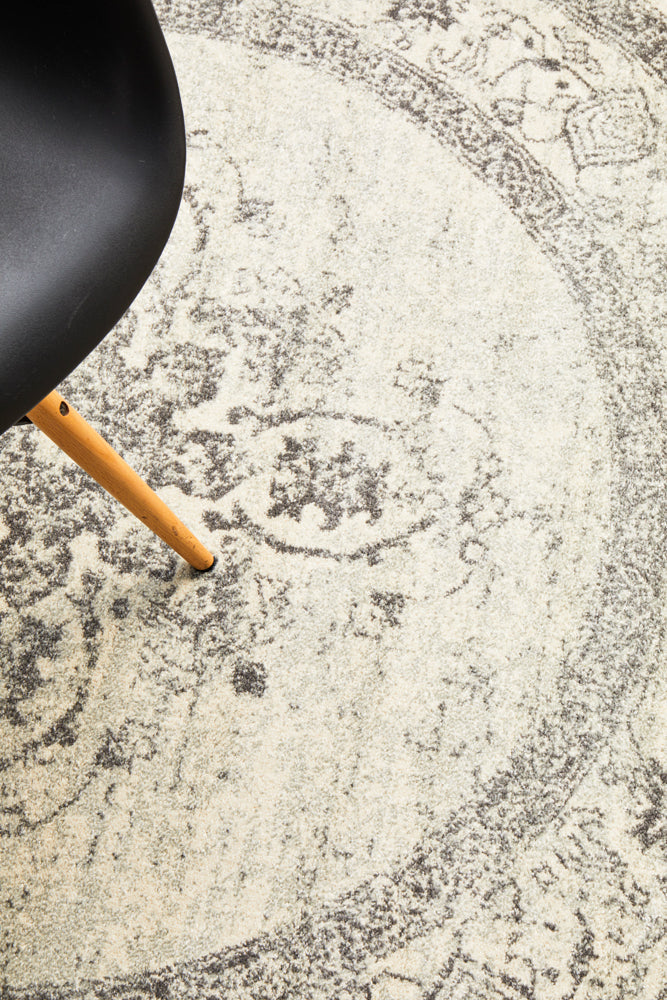 Epoch 977 Silver Round Rug