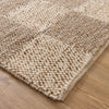 Eco Weave Checkered Beige and Ivory Jute and Wool Rug