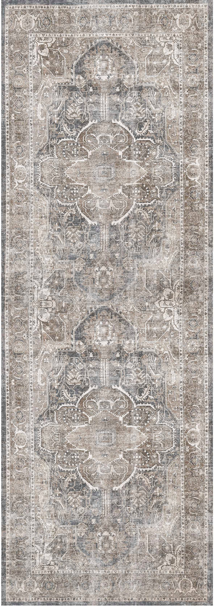 Distressed Vintage Kendra Ash Runner Rug - VITAL 3206-04