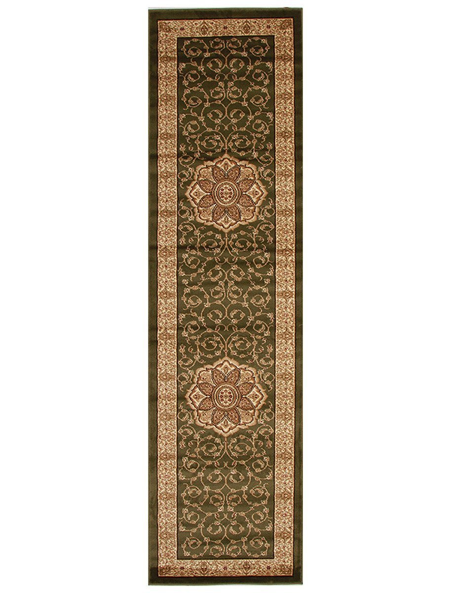 Istanbul Collection Medallion Classic Pattern Green Rug