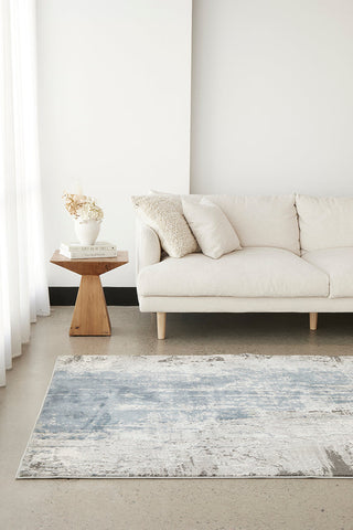 Kendra Roxana Distressed Timeless Rug Blue Grey White