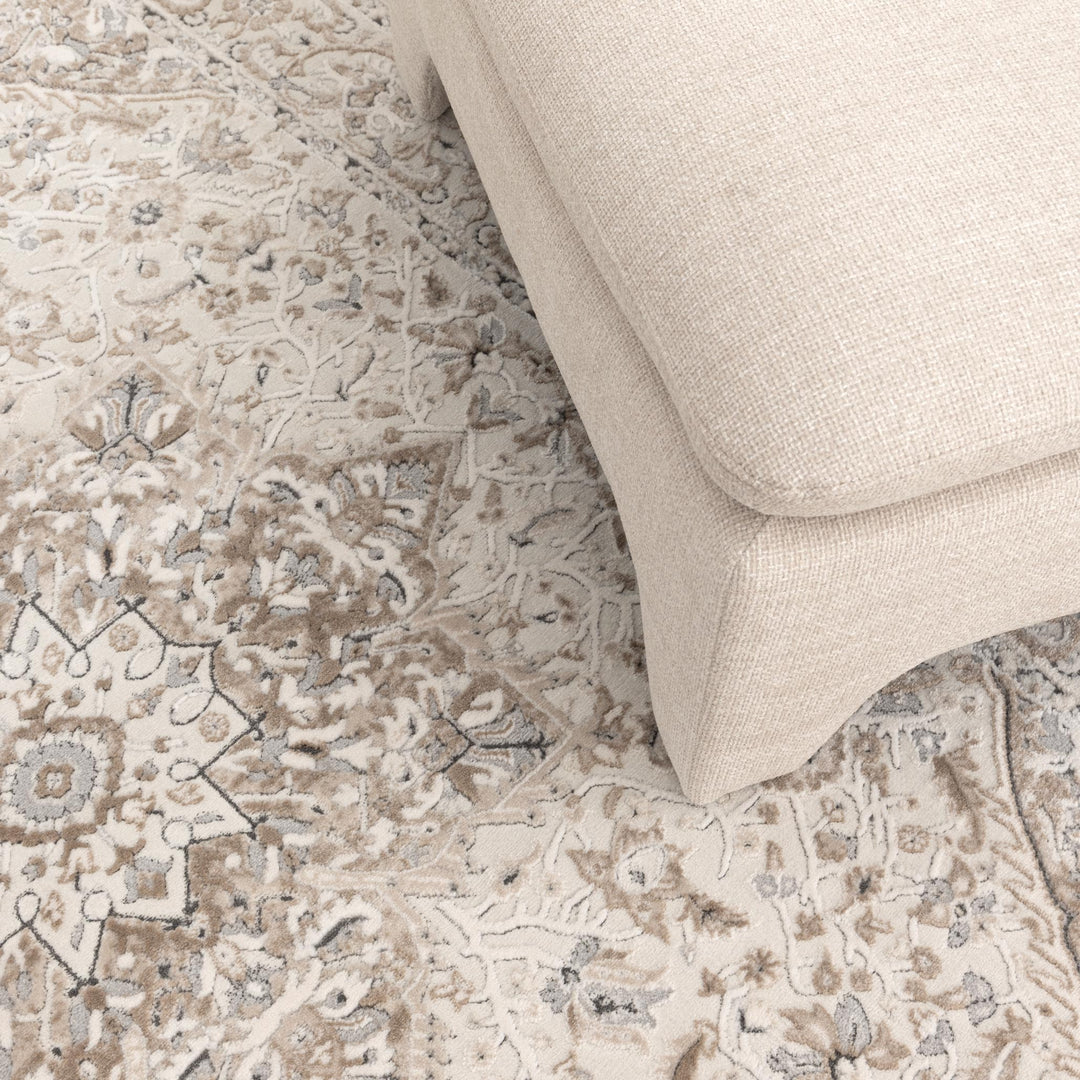 Maya Medallion Cream and Beige Rug - M104