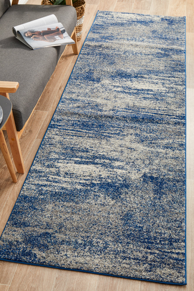 Mirage Modern Blue Grey Runner Rug