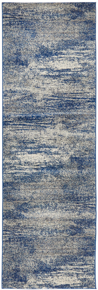 Mirage Modern Blue Grey Runner Rug