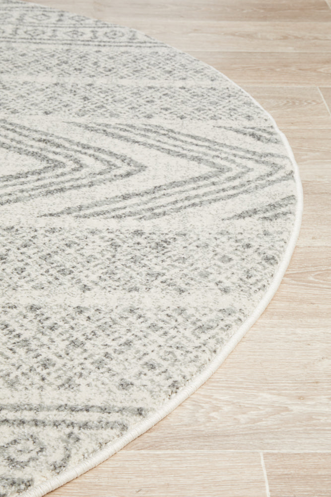 Mirage Adani  Modern Tribal Design Grey Round Rug