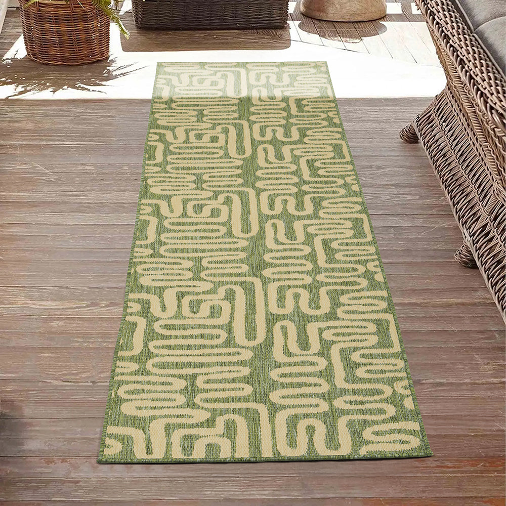 Newport Oran Green Runner Rug