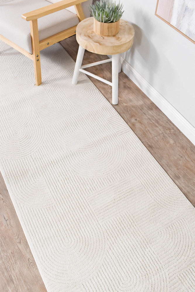 Ontario Cream Hallway Runner Rug – neutral ivory tone with repeating arch design