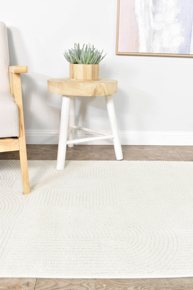 Ontario Cream Hallway Runner Rug styled in a modern living space – Trends Rugs Australia