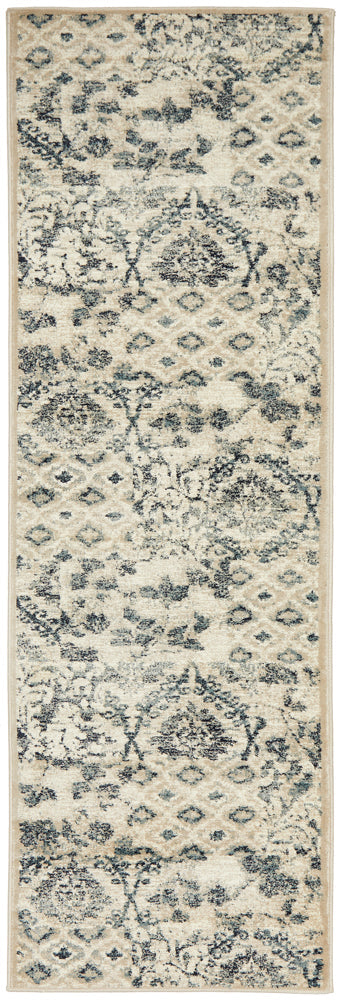 Full-length view of Oxford Illusion runner showing complete traditional pattern flow