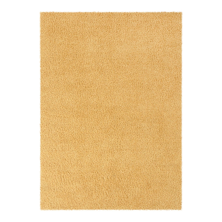 Lune Shaggy Ochre Rug — ultra-soft 40mm pile shaggy rug in warm golden ochre, by Trends Rugs Australia