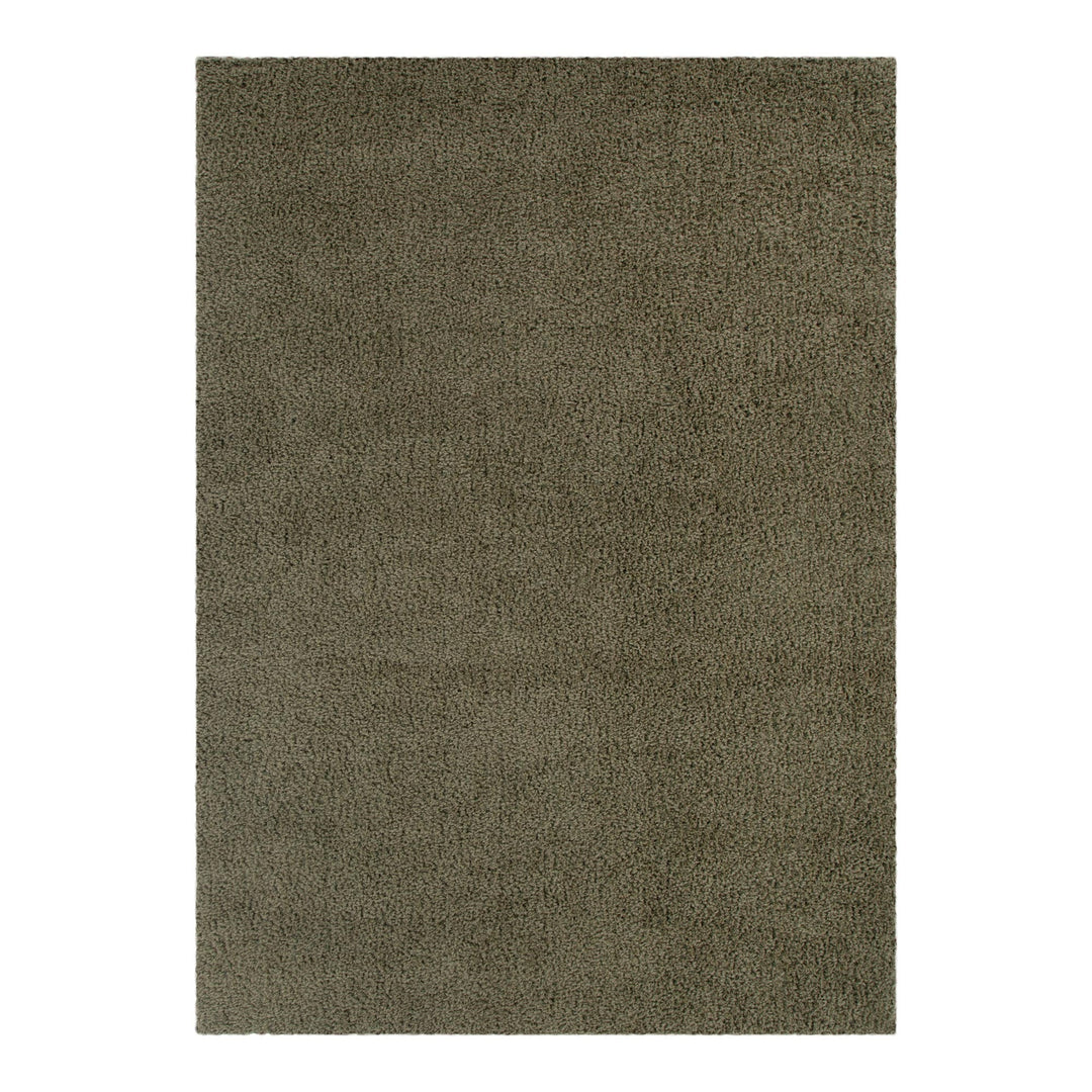Lune Shaggy Olive Green Rug — ultra-soft 40mm pile shaggy rug in muted olive green, by Trends Rugs Australia