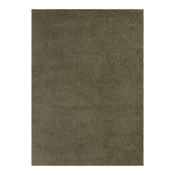 Lune Shaggy Olive Green Rug — ultra-soft 40mm pile shaggy rug in muted olive green, by Trends Rugs Australia