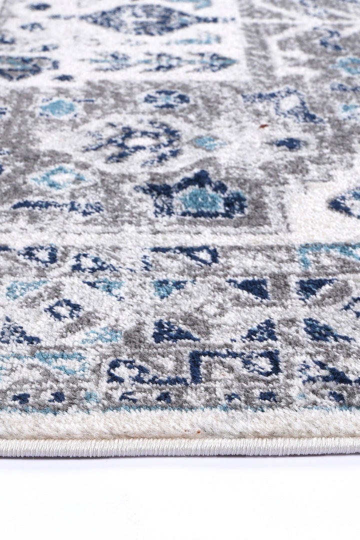 Provence Celts Cream Blue Traditional Rug - PROV14