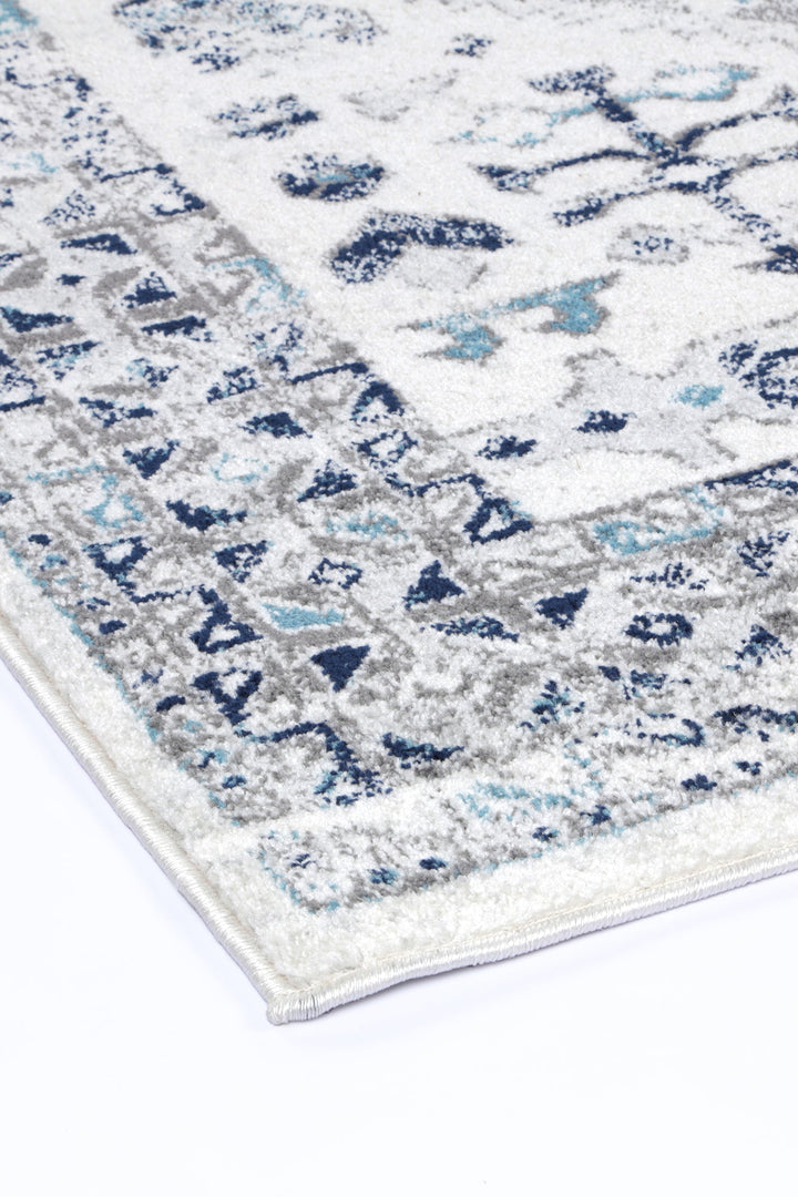 Provence Celts Cream Blue Traditional Rug - PROV14
