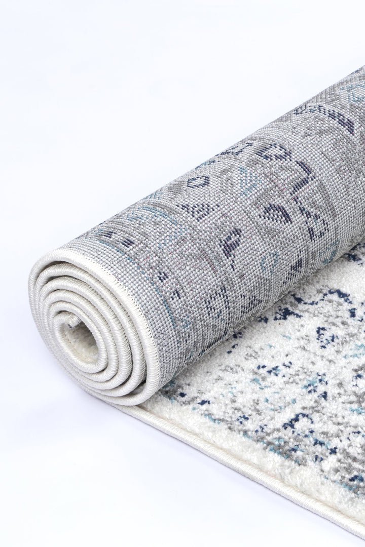 Provence Celts Cream Blue Traditional Rug - PROV14