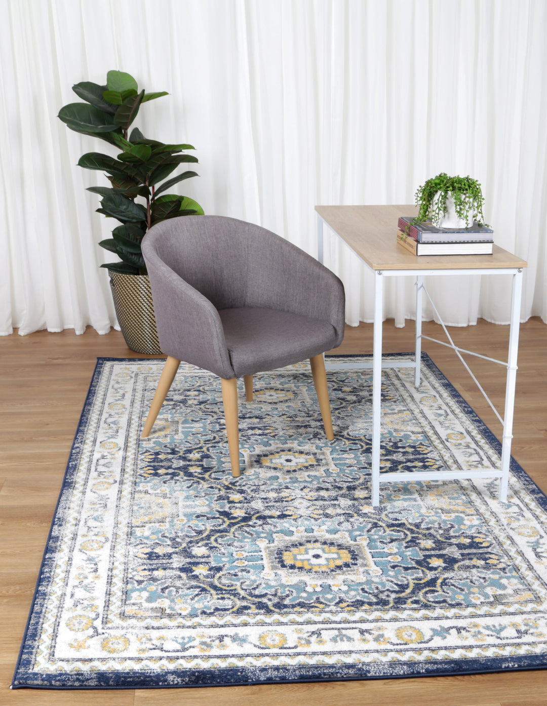 Provence Ventoux Navy Multi Traditional Rug - PROV21