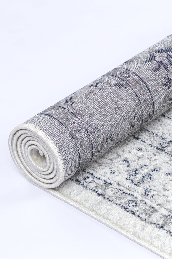Provence Vallonnet Cream Navy Floral Rug - PROV23