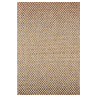 Beige and brown patterned rug on a white background