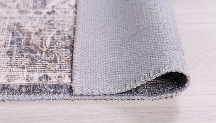 Distressed Vintage Kendra Ash Washable Rug - VITAL 3206-04
