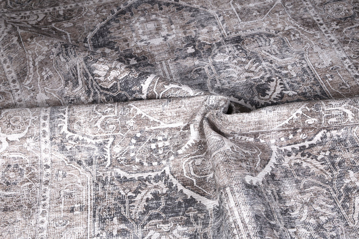 Distressed Vintage Kendra Ash Washable Rug - VITAL 3206-04