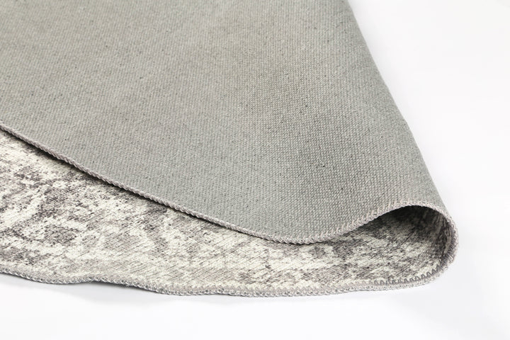 Distressed Vintage Chilaz Grey Round Rug - VITAL 2085-04